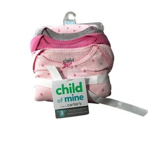 Carters Bodysuits 3-6 Months Baby Girls Pink Grey 3 Pack Long Sleeve Floral New